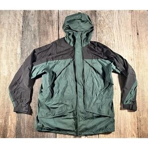 Vintage Cabelas Goretex Green Rain Parka Jacket Coat Mens XL Full Zip